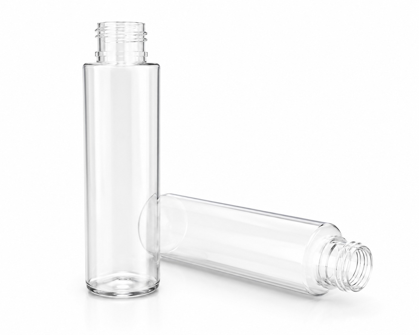 Clear Cylindrical PET Bottles