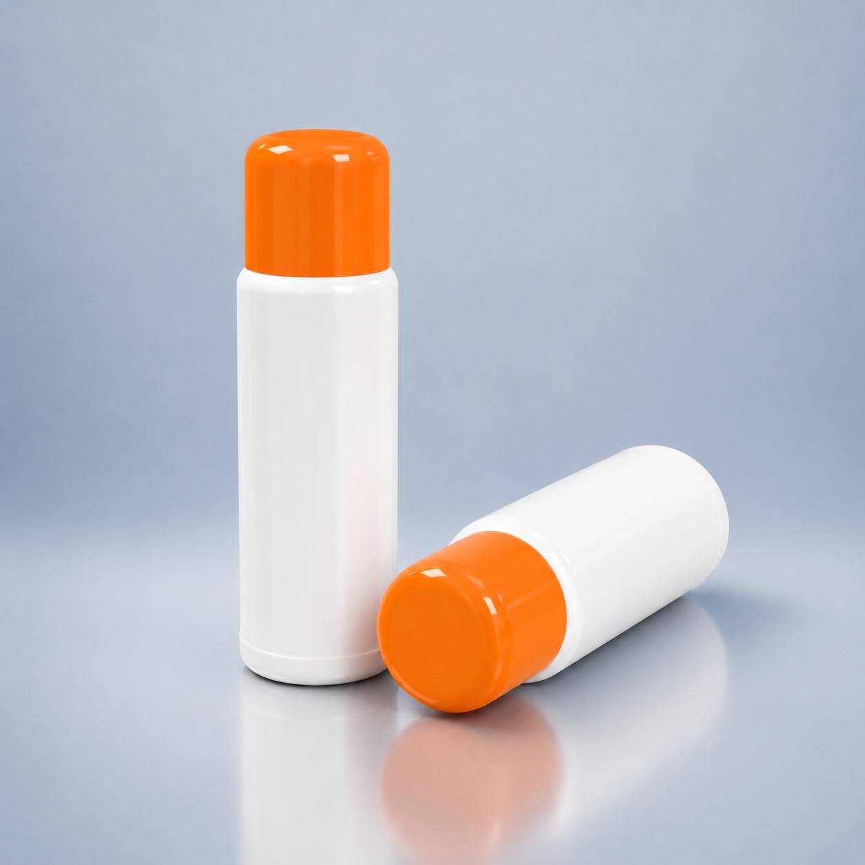 HDPE Bottles — Orange Closures